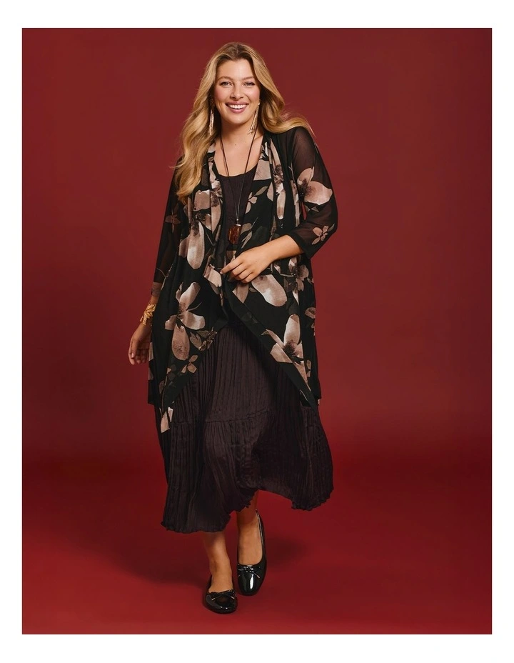 Pleated Enya Dress Chocolate Plum image 4