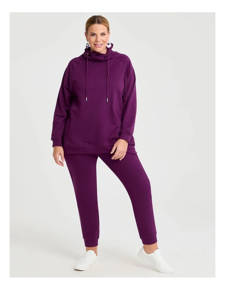 Drawstring Collar Sweat Merlot image 3