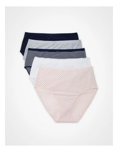 Cotton Basic Briefs 5 Pack in Multi