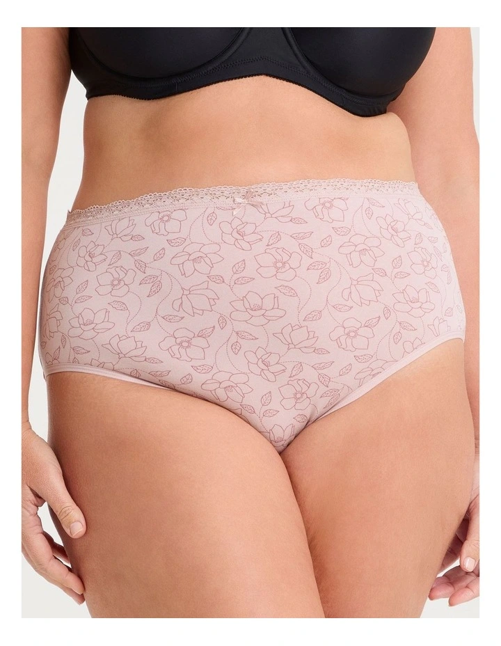 Cotton Floral Lace Briefs 5 Pack in Multi image 2