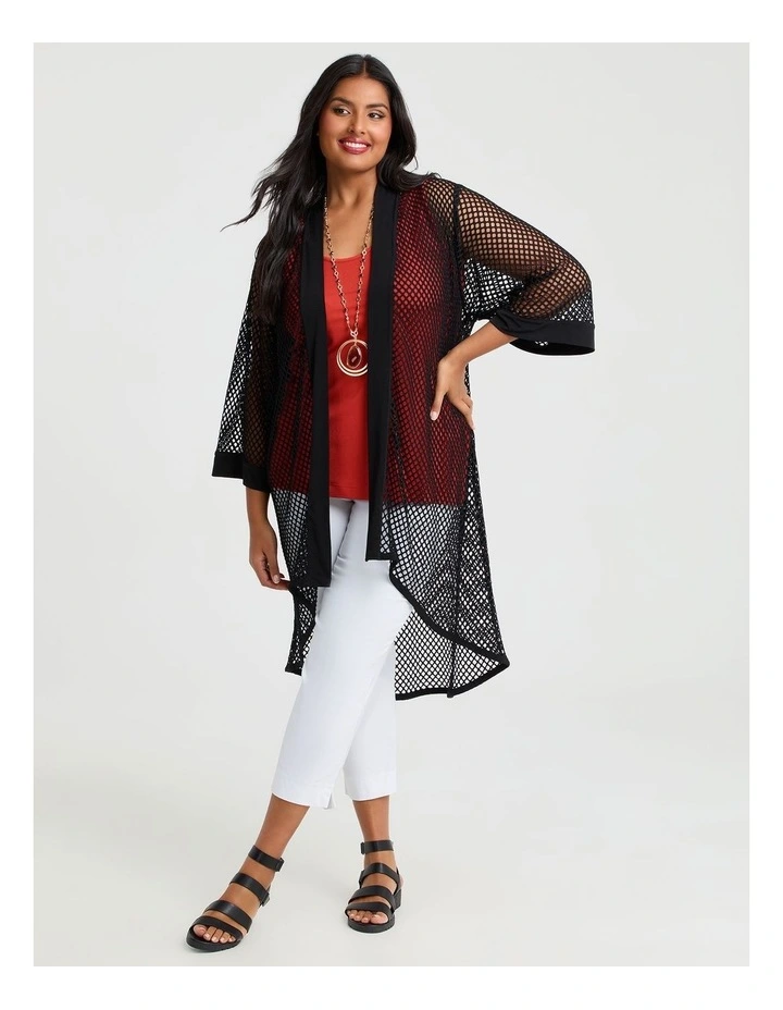 Open Mesh Cardigan Black image 1