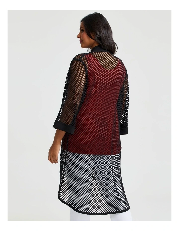 Open Mesh Cardigan Black image 2