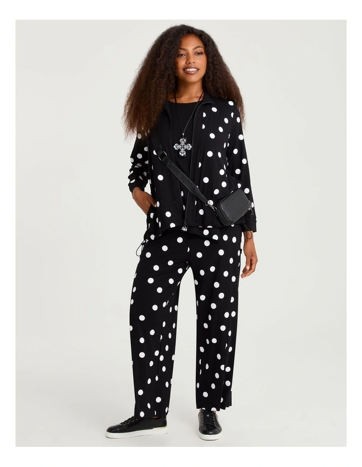 Natural Polka Dot Zip Cardigan image 2