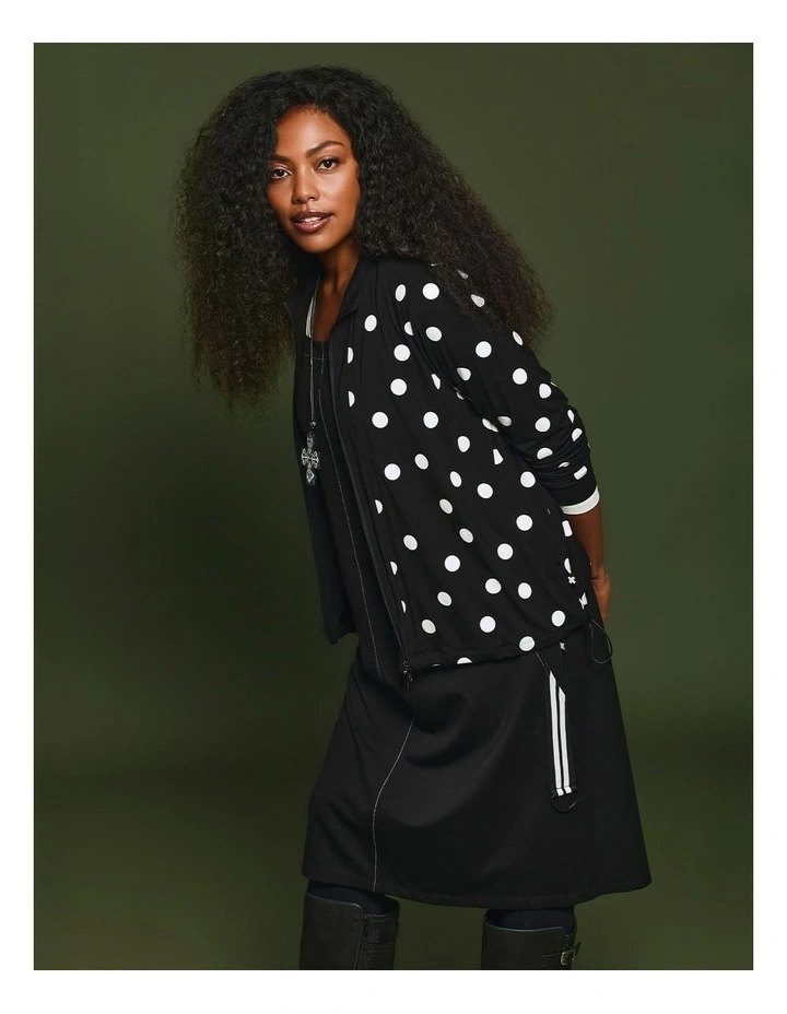 Natural Polka Dot Zip Cardigan image 3