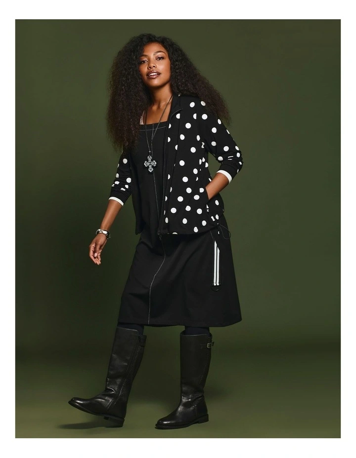 Natural Polka Dot Zip Cardigan image 5