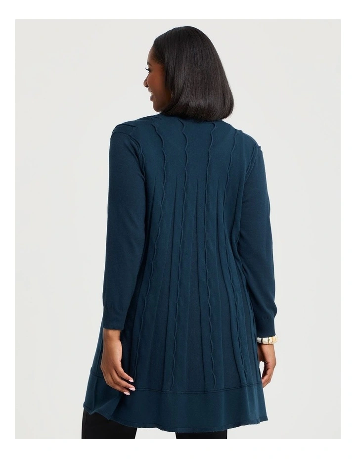 Lettuce Edge Bamboo Knit Cardigan Deep Teal image 2