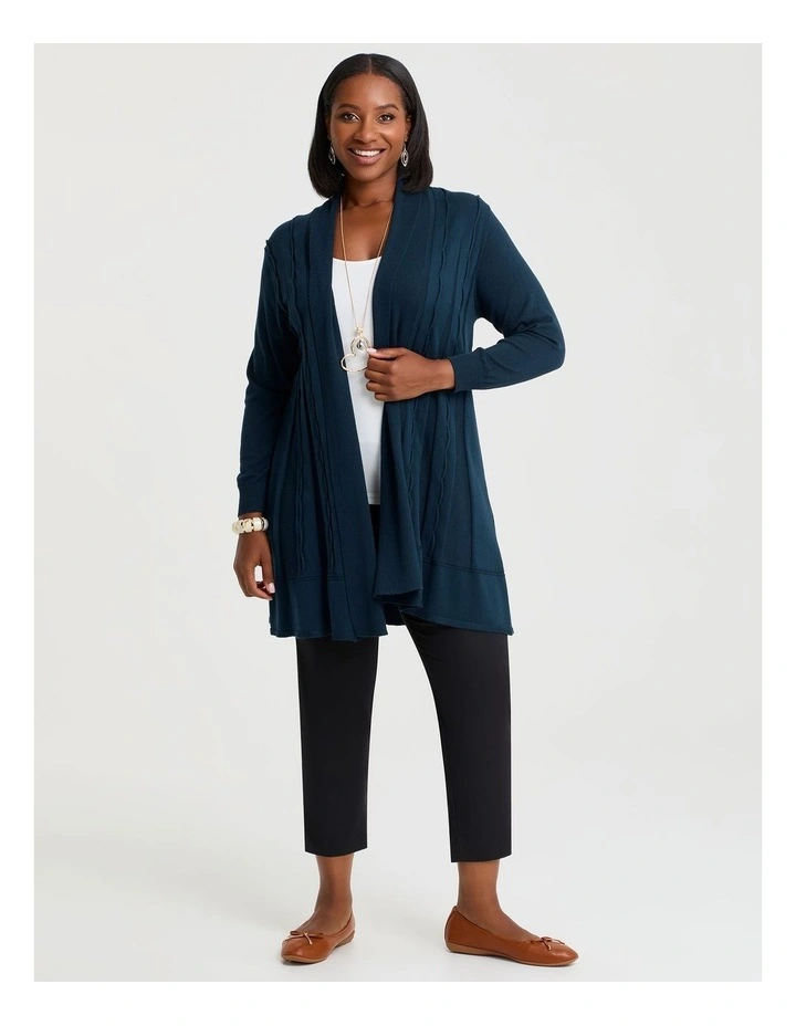 Lettuce Edge Bamboo Knit Cardigan Deep Teal image 4