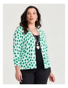 Pebble Spot Natural Cardigan White/green Spot