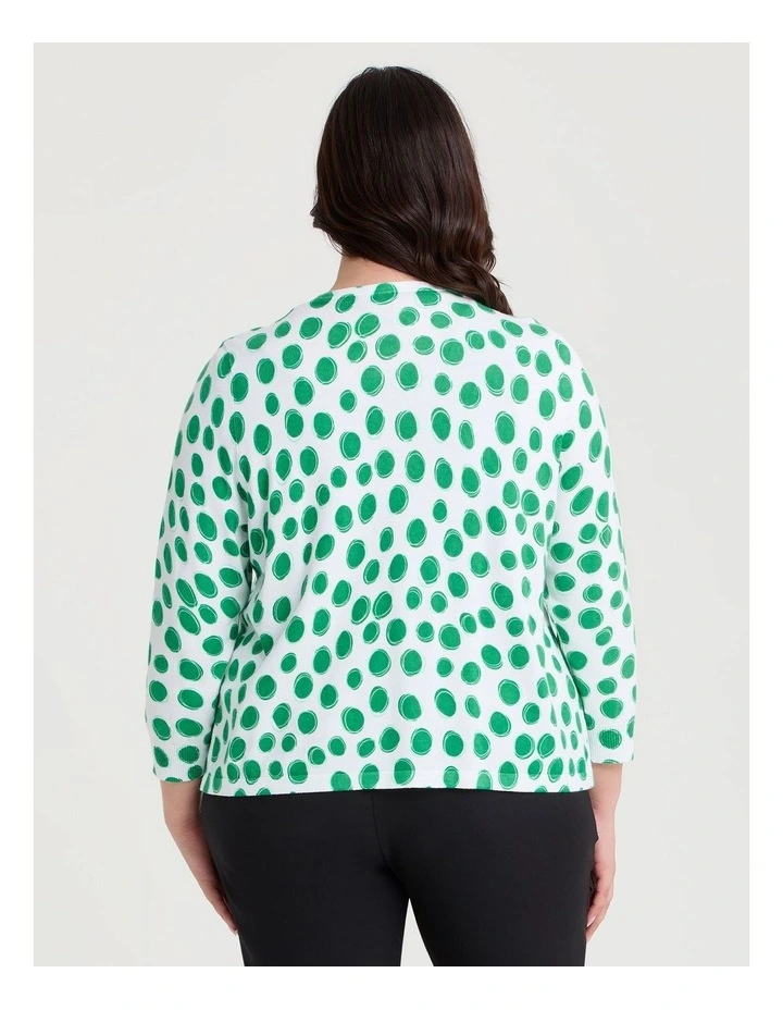 Pebble Spot Natural Cardigan White/green Spot image 4