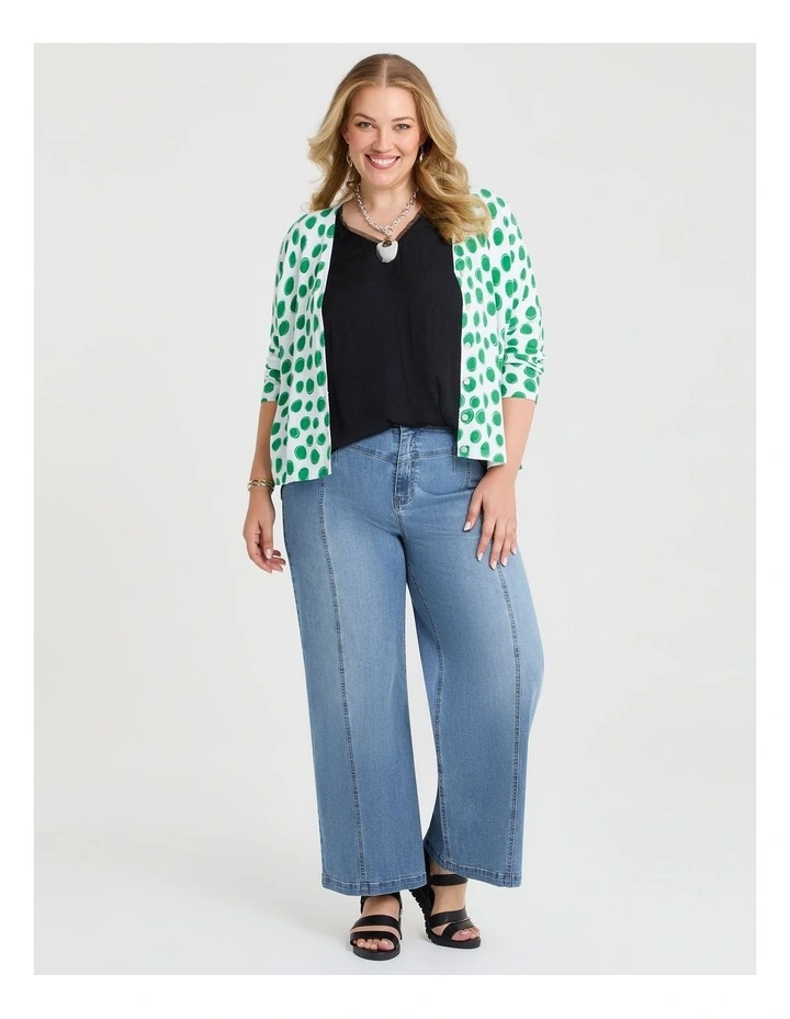 Pebble Spot Natural Cardigan in Multi image 5