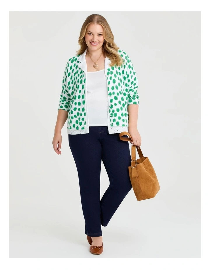 Pebble Spot Natural Cardigan White/green Spot image 7