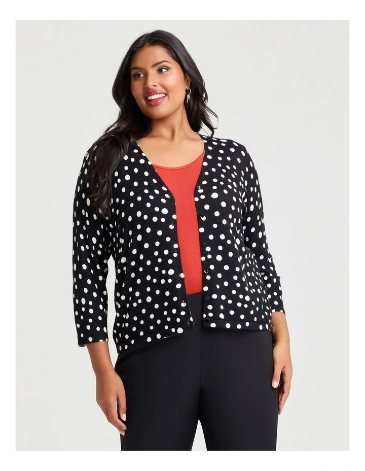 Polka Dot Natural Cardigan Black/white Spot image 3