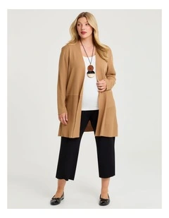 Peplum Milano Natural Cardigan Caramel