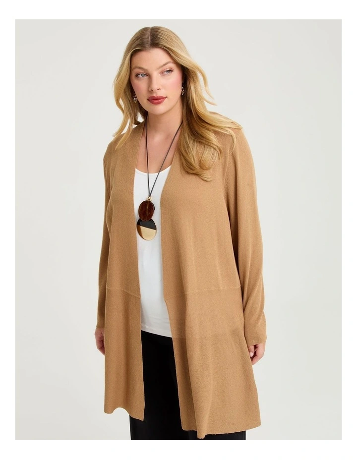 Peplum Milano Natural Cardigan Caramel image 3