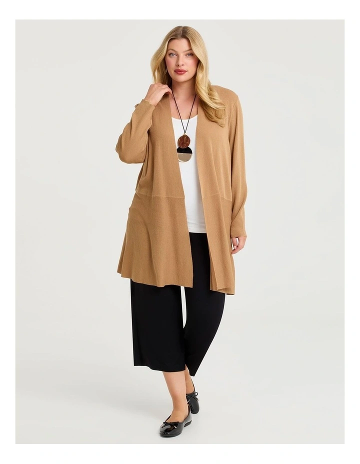 Peplum Milano Natural Cardigan Caramel image 4