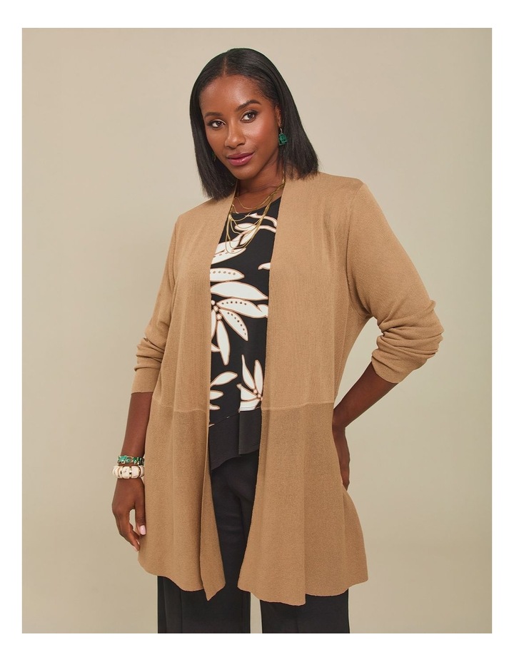 Taking Shape Peplum Milano Natural Cardigan Caramel | MYER