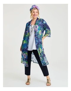 Catalina Jaguar Mesh Trim Duster Print