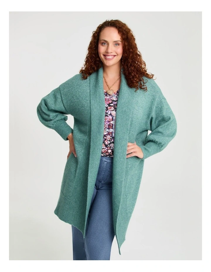 Lofty Balloon Sleeve Cardigan Nile Blue image 1