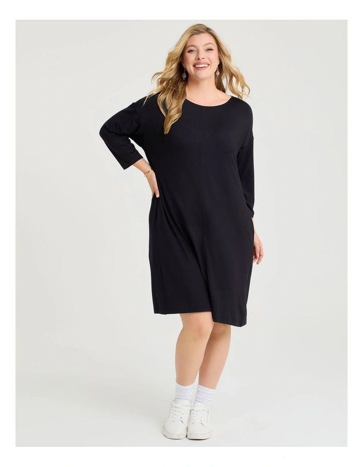 Modal Ultra Soft Relaxed Dress in Black image 1