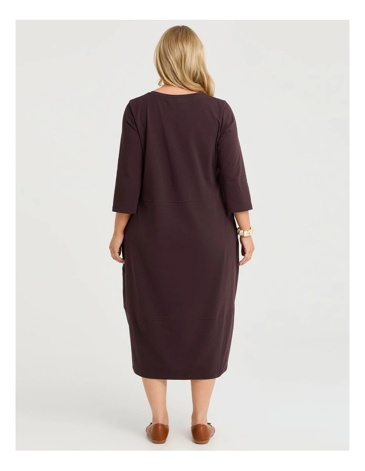 Cotton Talia Tulip Dress in Chocolate Plum image 2