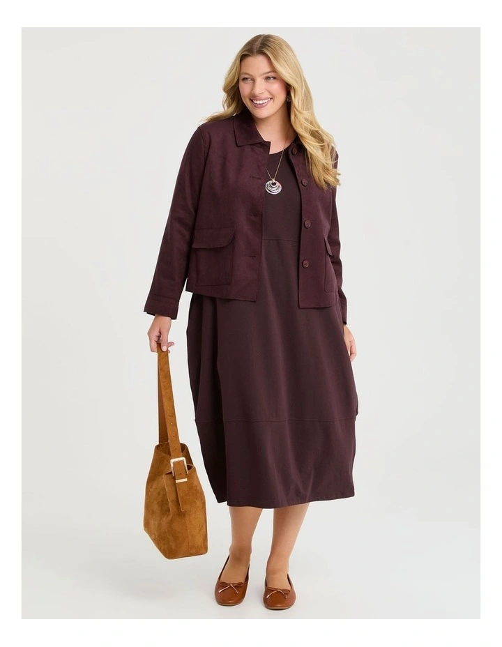 Cotton Talia Tulip Dress in Chocolate Plum image 4