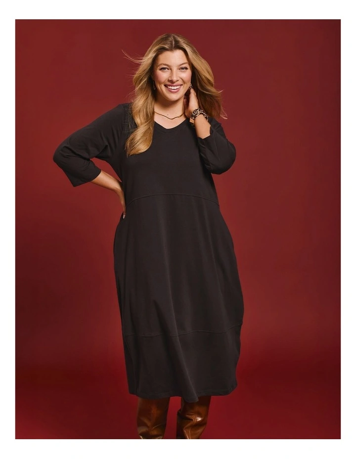 Cotton Talia Tulip Dress in Chocolate Plum image 6