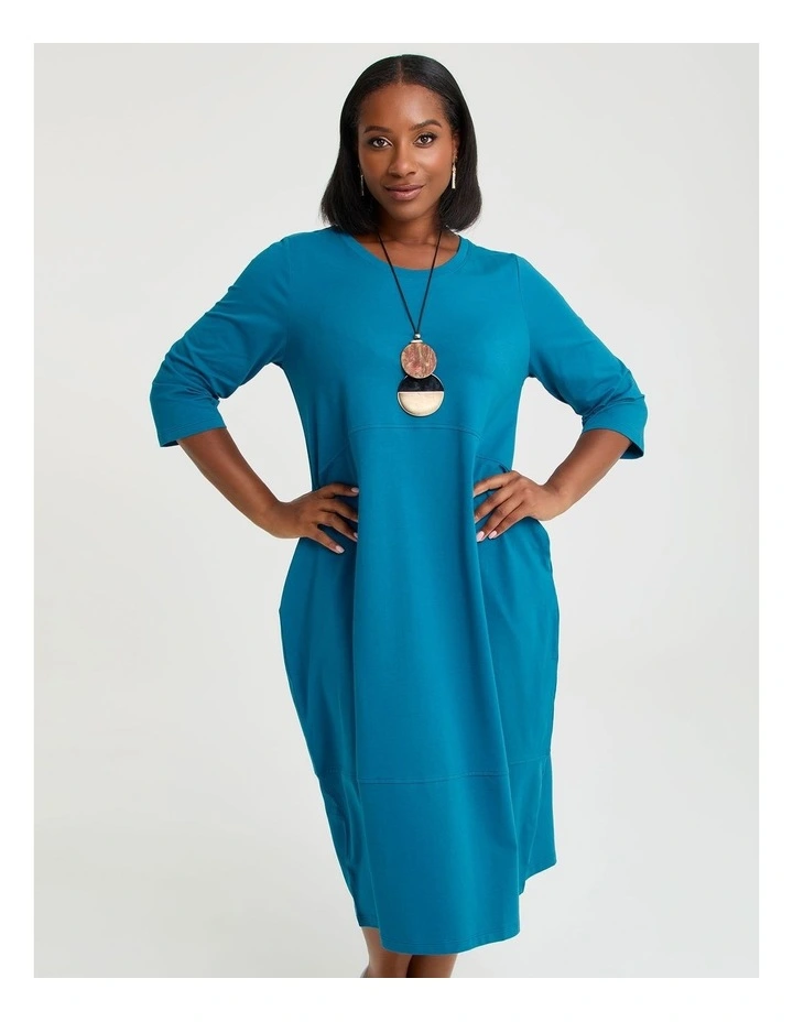 Cotton Talia Tulip Dress Lagoon Blue image 3