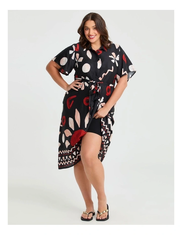 Natural Sardinia Shirt Dress in Print image 3