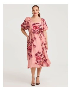 Camille Tencel Midi Dress Floral