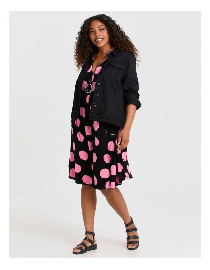 Natural Duo Polka Dot Dress in Multi image 5