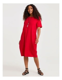 Pima Cotton Traveller Dress Poppy Red
