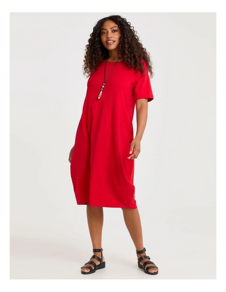 Pima Cotton Traveller Dress Poppy Red image 1