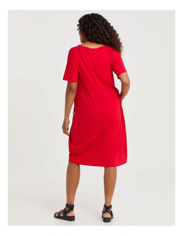 Pima Cotton Traveller Dress Poppy Red image 2