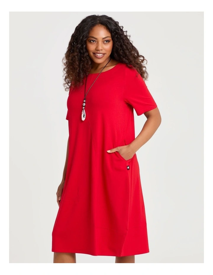 Pima Cotton Traveller Dress Poppy Red image 3