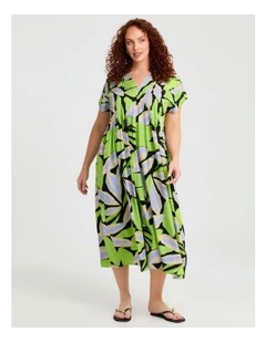 Natural Botanical Maxi Dress in Print