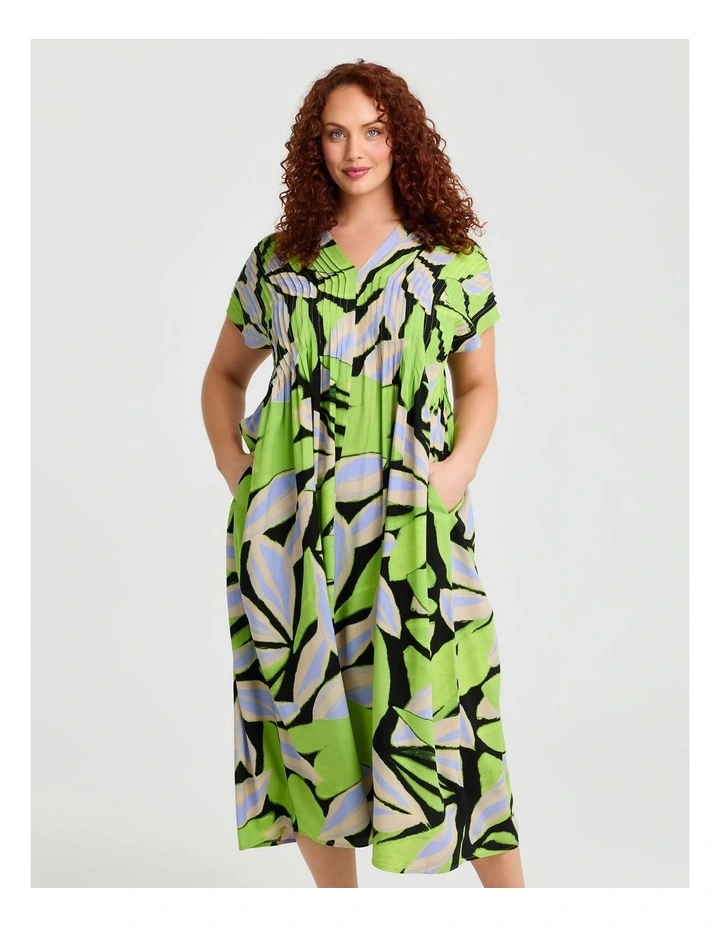 Natural Botanical Maxi Dress in Print image 3