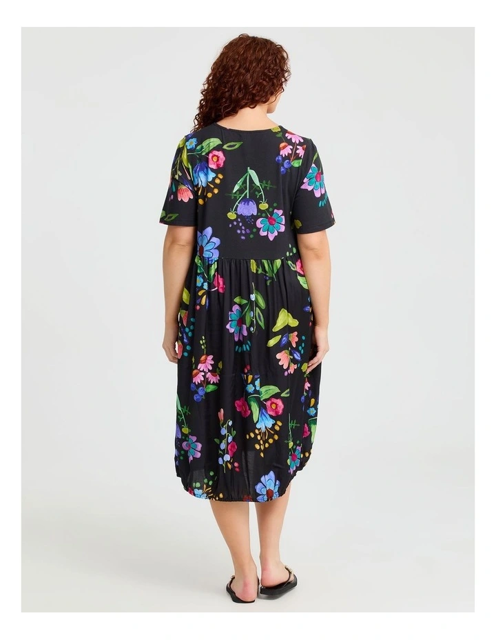 Natural Flora Midi Dress in Print image 2