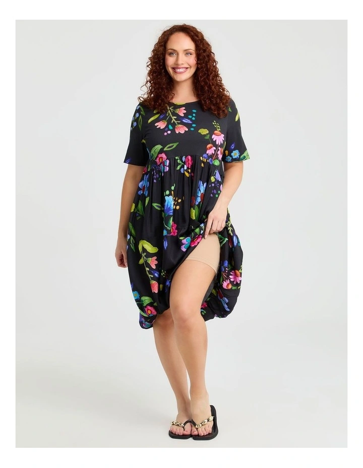 Natural Flora Midi Dress in Print image 2