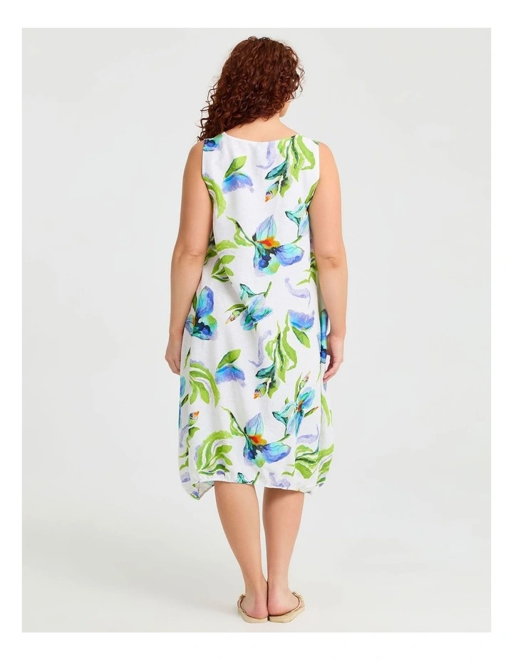 Linen Blend Mystic Midi Dress in Print image 2