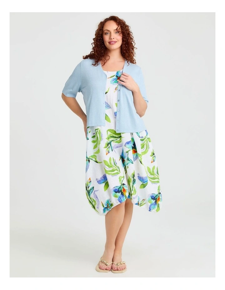 Linen Blend Mystic Midi Dress in Print image 3