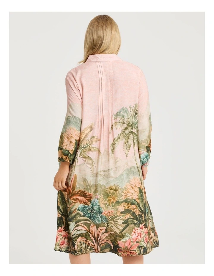 Pintuck Palm Natural Shirt Dress Print image 2