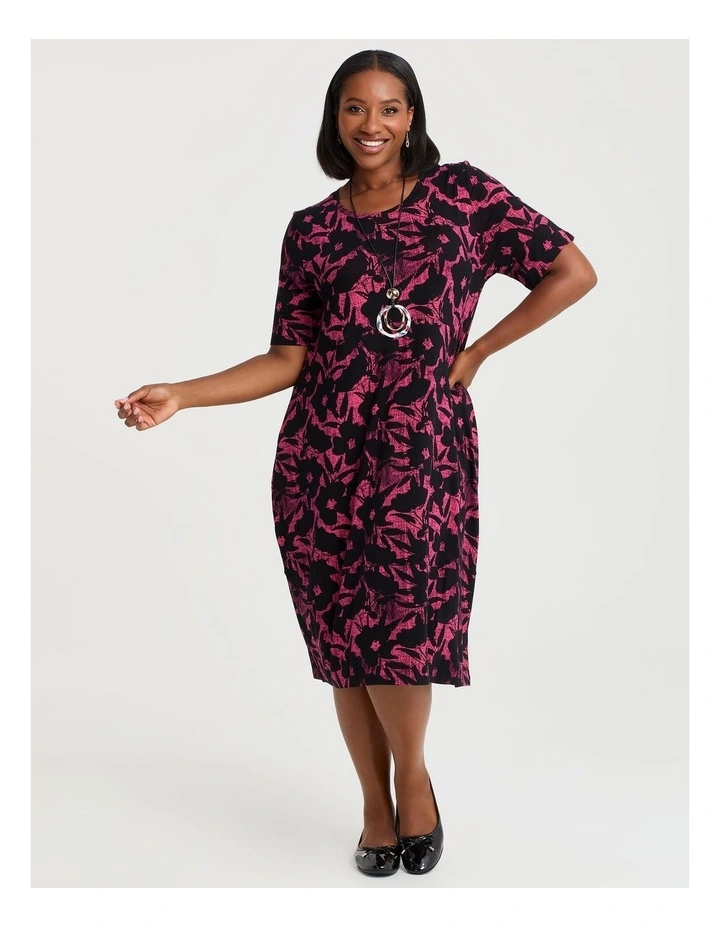 Natural Abstract Adele Dress in Multi image 1