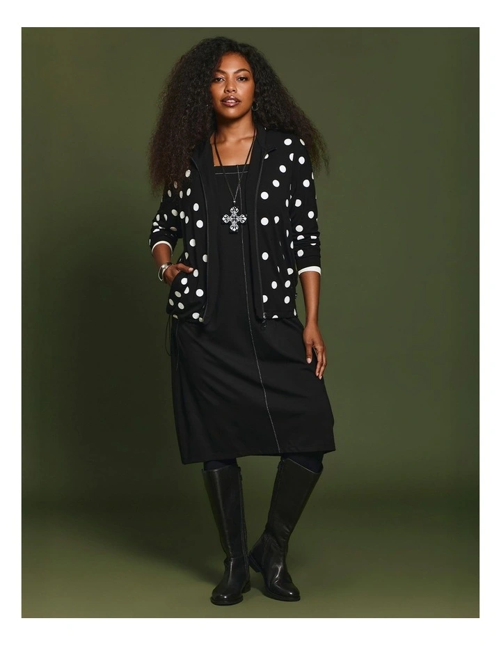 Ponte Stitch Pinafore Dress Black image 6