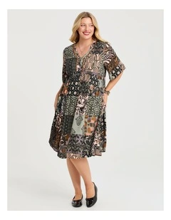 Patchwork Natural Dress Print