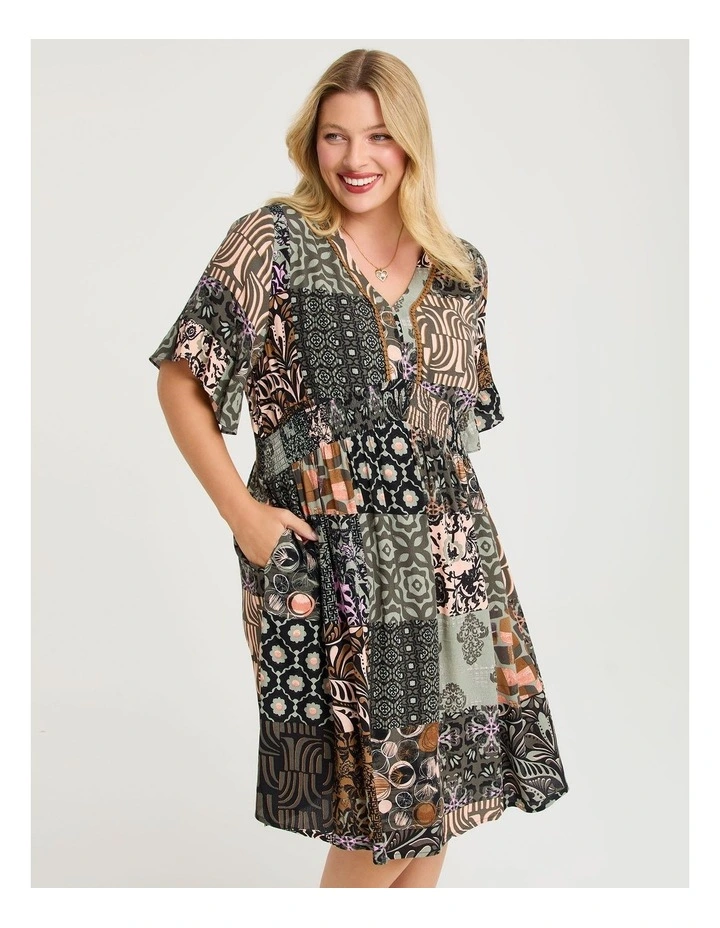 Patchwork Natural Dress Print image 4