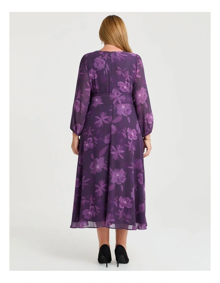 Amelie Pansy Chiffon Cocktail Dress Inkberry image 2