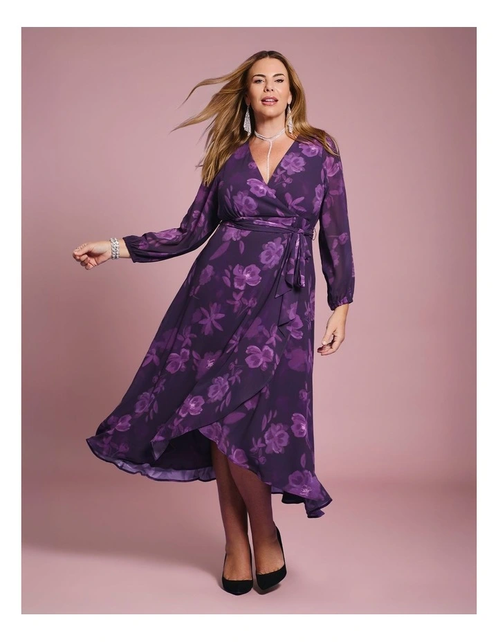 Amelie Pansy Chiffon Cocktail Dress Inkberry image 4