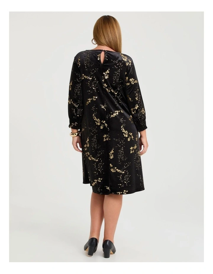 Gold Foil Cocktail Tunic Dress Black/gold image 2