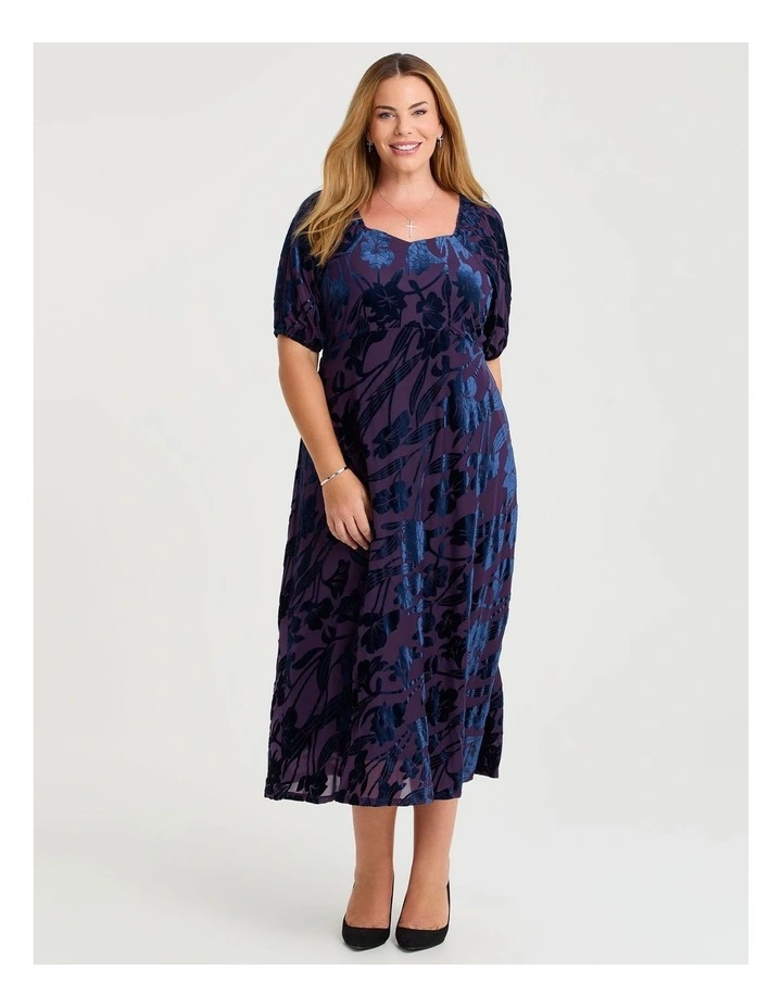 Bouquet Velvet Cocktail Dress Purple/blue image 1