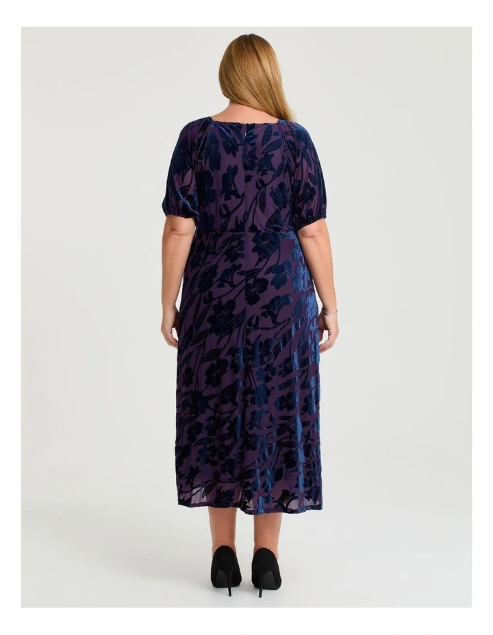 Bouquet Velvet Cocktail Dress Purple/blue image 2